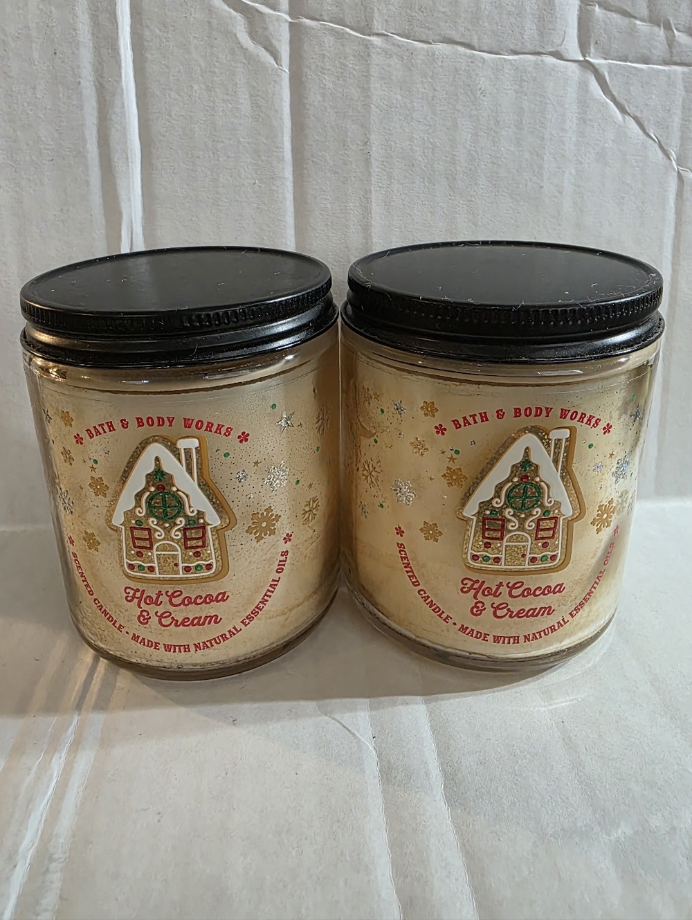 BATH AND BODY WORKS HOT COCOA AND CREAM SINGLE WICK CANDLES X2.